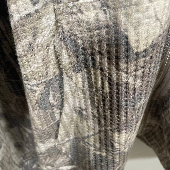 Negative Space Full Zip Camo Waffle Knit Hoodie Mens Large Sweashirt New NWT - Picture 2 of 6